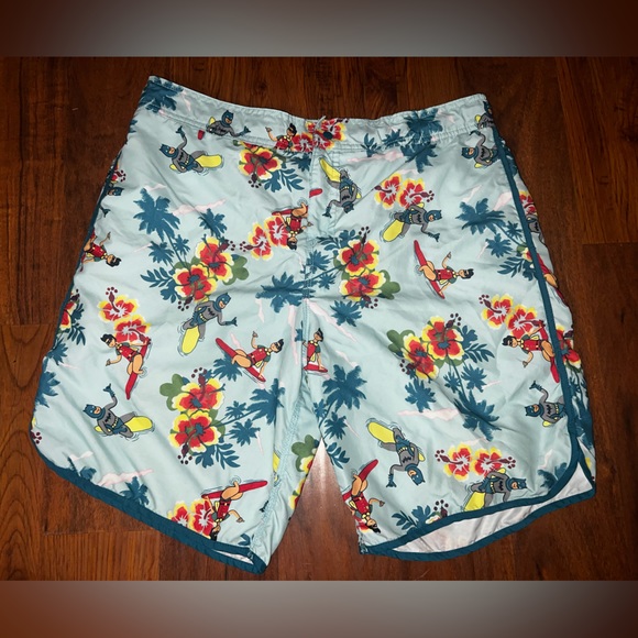 DC Originals Batman and Robin Swim Trunks Board Shorts 2XL Mesh Liner - Picture 1 of 9